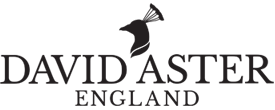David Aster Logo is a Peacock above the words David Aster England