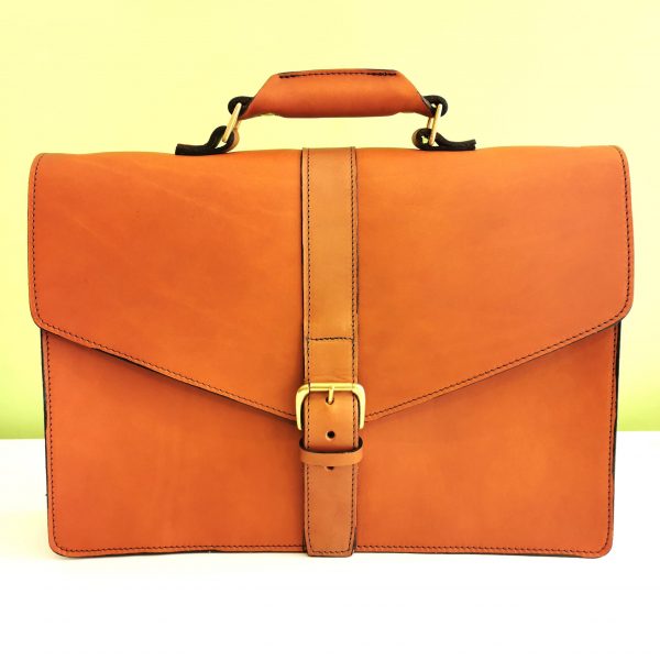 Essential Briefcase by Henry Tomkins Leather front