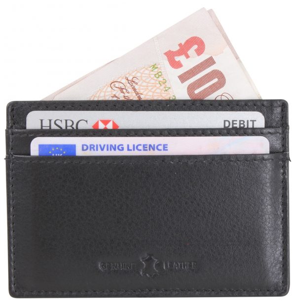 Slimline RFID Card Case by Dalaco Black filled front