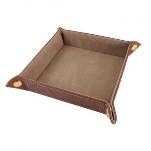 Valet Tray - Brown Faux Croc AC-0010_2_600x from Dalaco