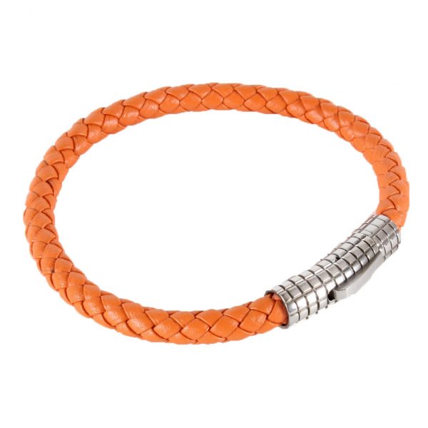 Bracelet - Skinny Orange Woven Leather from Dalaco