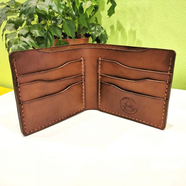 Wallet - Bifold in Brown by Be Savage Crafted, open view