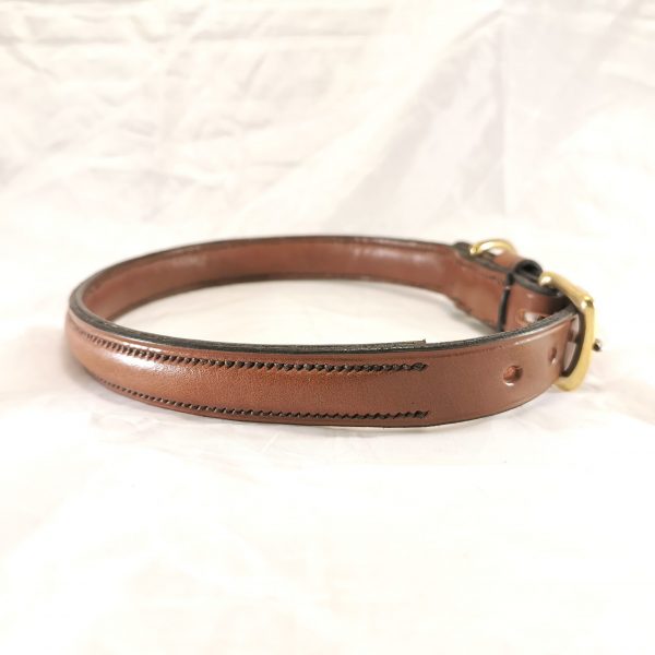 Dog Collar - Raised Style in Conker by Collar and Cuffs - Large, Side 1
