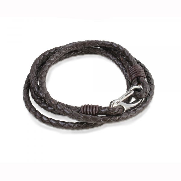 Bracelet - Brown Double Wrap with Safety Clasp by Dalaco