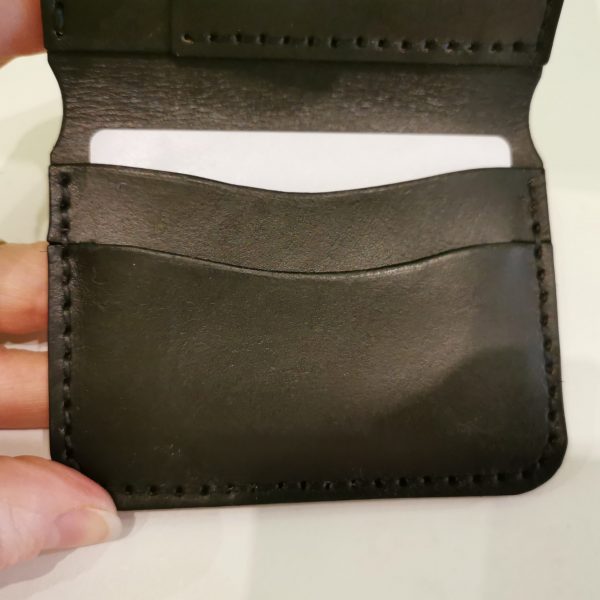 Wallet - Trifold in Black by Be Savage Crafted, card slots close up
