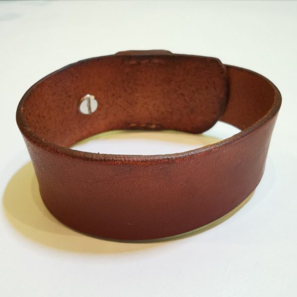 Bracelet - Brown with Silver colour Stud by Be Savage Crafted back