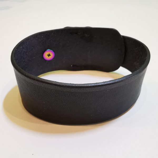Bracelet - Black with Petrol Blue Stud by Be Savage Crafted back