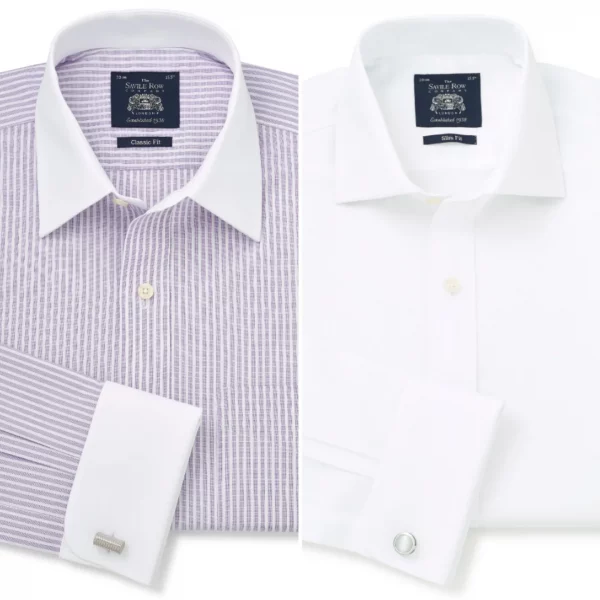 Lilac and White shirts by Savile Row Company
