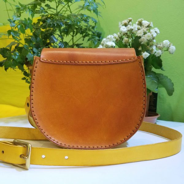 Cute Mini Satchel - Yellow and Golden Brown by Be Savage Crafted - back