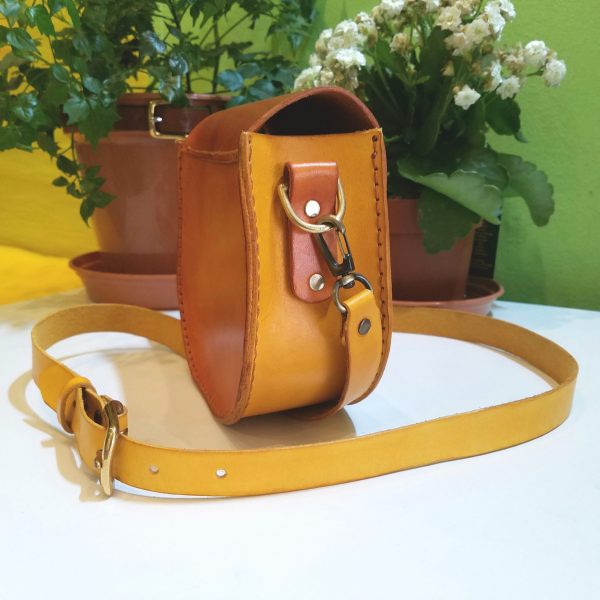 Cute Mini Satchel - Yellow and Golden Brown by Be Savage Crafted - side 1