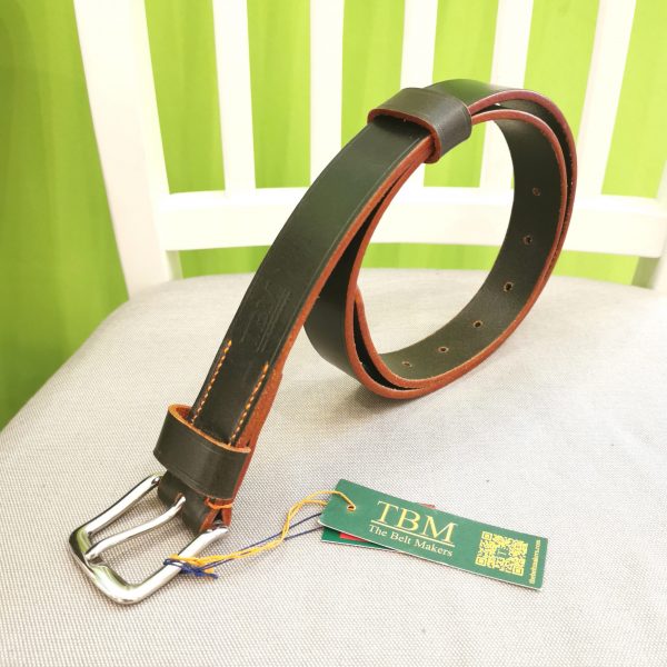 Belt - Classic in Devon Green with Orange by The Belt Makers