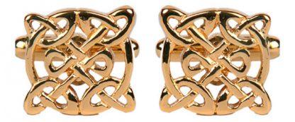 Celtic Knot Pattern Cufflinks in gold plate from Dalaco