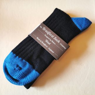 Wool Socks in Black and Blue by The Bradford Sock Company