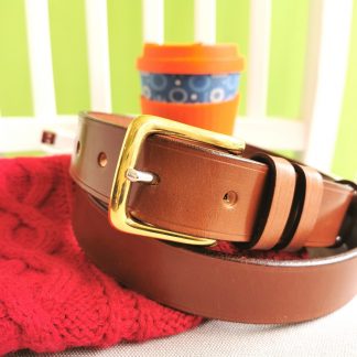 Classic Conker Brown Leather Belt by The Belt Makers lifestyle