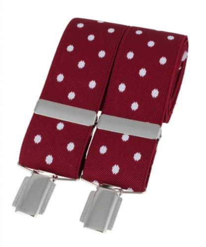 Red Polka Dot Elastic Braces, made in England, from Dalaco, Crediton