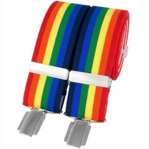 Rainbow Elastic Braces, made in England, from Dalaco, Crediton