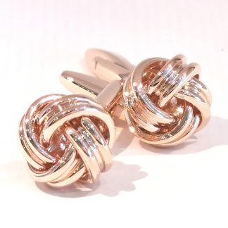 Rose Gold Plated Knot Cufflinks from Dalaco - pose