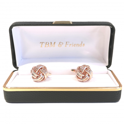 Rose Gold Plated Knot Cufflinks from Dalaco - box