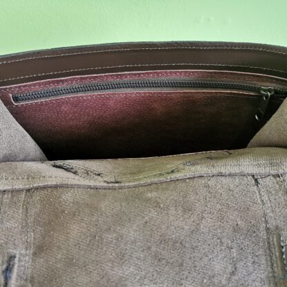 Large Bookbag by Henry Tomkins Leather interior zip pocket
