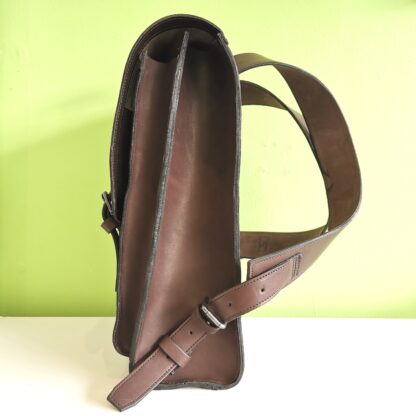 Large Bookbag by Henry Tomkins Leather right side