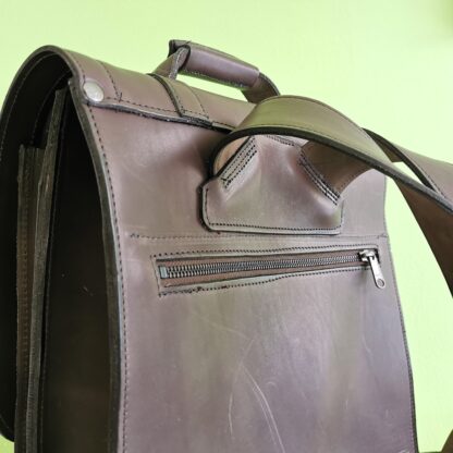 Large Bookbag by Henry Tomkins Leather back straps and zip pocket