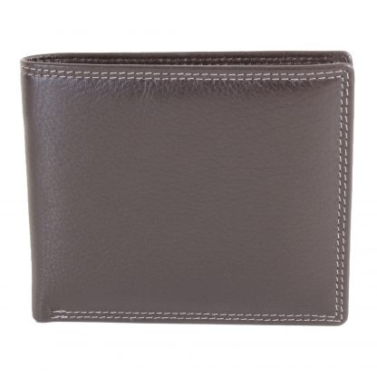 Classic Wallet in Brown Leather for Cards, with RFID Card Protection by Dalaco closed