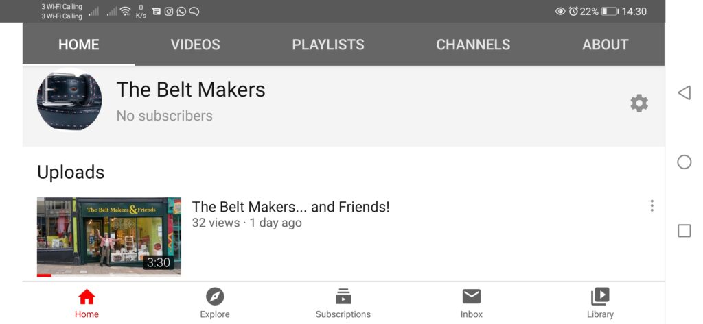 We have a Youtube channel with a plain banner and one video listing