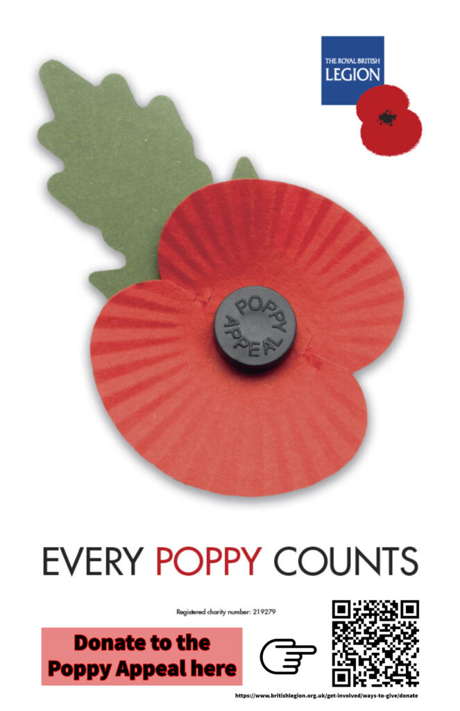 The Belt Makers and Friends 2020 Poppy Appeal window poster