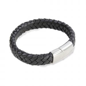 Bracelet - Black Leather and Slide Clasp B-03 from Dalaco