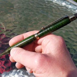Leather Pen - Green Stylus by Leather Pens of Somerset, in hand