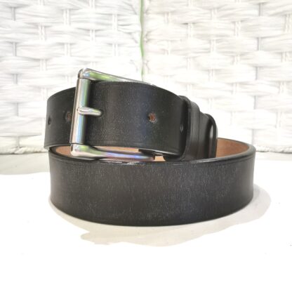 Classic Belt in Baker's Black Leather, 1½ inch wide by The Belt Makers, fastened