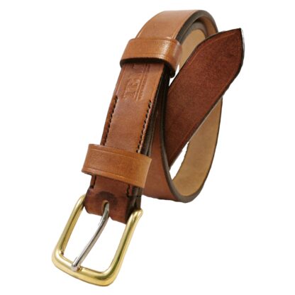 TBM belt in Bakers Chestnut Brown leather 1¼ bwe standing