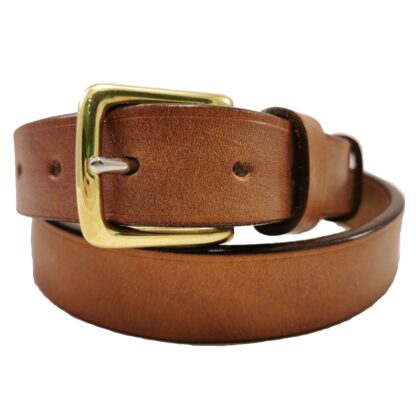 Classic Belt in Baker's Chestnut Brown Leather, 1¼ inch wide by The Belt Makers, fastened