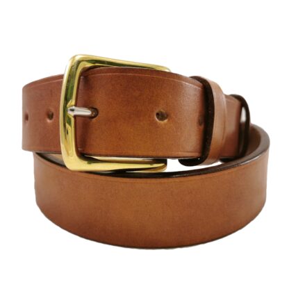 Classic Belt in Baker's Chestnut Brown Leather, 1½ inch wide by The Belt Makers, fastened