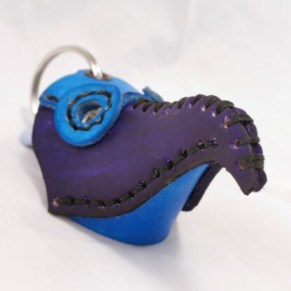 Plague Doctor Keyring by BeSavage Leather in Purple and Blue