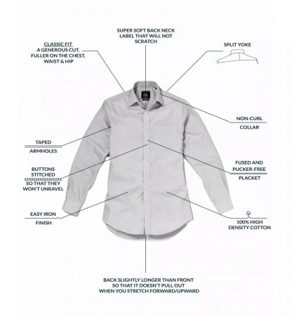 Features of Classic Fit Shirts by Savile Row Company