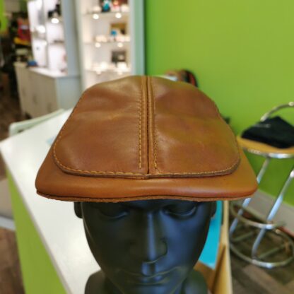Hat - Flat Cap by Be Savage Leather - front view