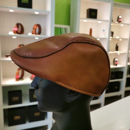 Hat - Flat Cap by Be Savage Leather - left side view