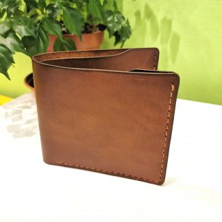 Wallet - Bifold in Brown by Be Savage Crafted, front view