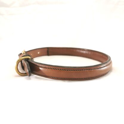 Dog Collar - Raised Style in Conker by Collar and Cuffs - Large, Side 2