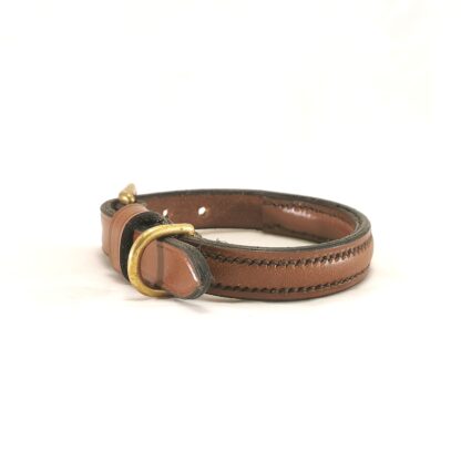 Dog Collar - Raised Style in Conker by Collar and Cuffs - Small, Side 2