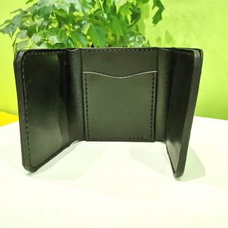 Wallet - Trifold in Black by Be Savage Leather, front view
