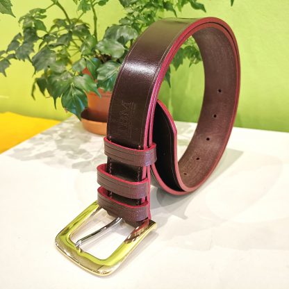 Classic Belt - Burgundy with Red Trims