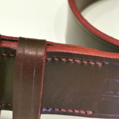 Classic Belt - Burgundy with Red Trims close up