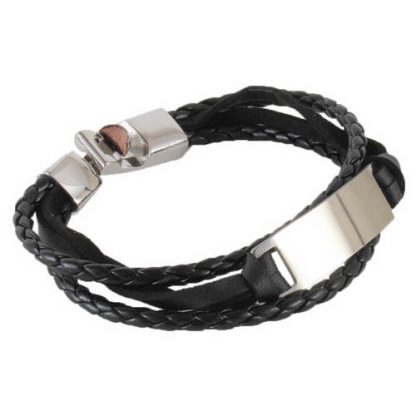 Bracelet - Black Four Cord with Engravable Plate