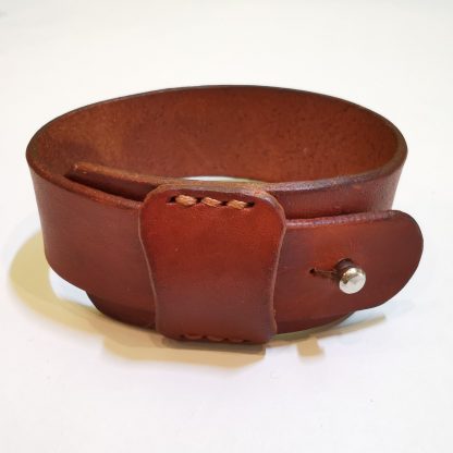 Bracelet - Brown with Silver colour Stud by Be Savage Leather