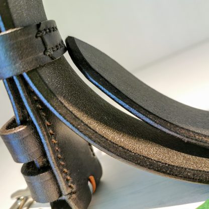 Classic Belt - SFG Black with Black Edge and Stitch on 118 West End Roller Buckle - dress edge detail