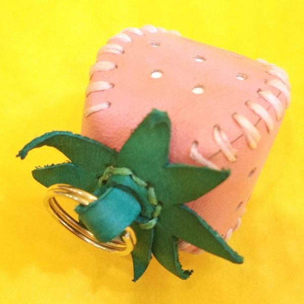 Keyring - Adorable Strawberry by Be Savage Crafted, pose top