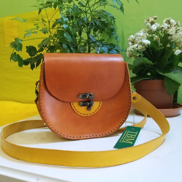 Cute Mini Satchel - Yellow and Golden Brown by Be Savage Crafted - main