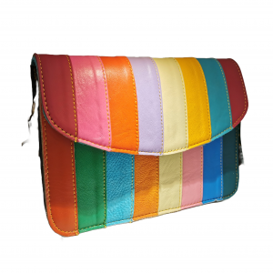 Bag - Crossbody or Shoulder in Multicolour Stripes - cut out